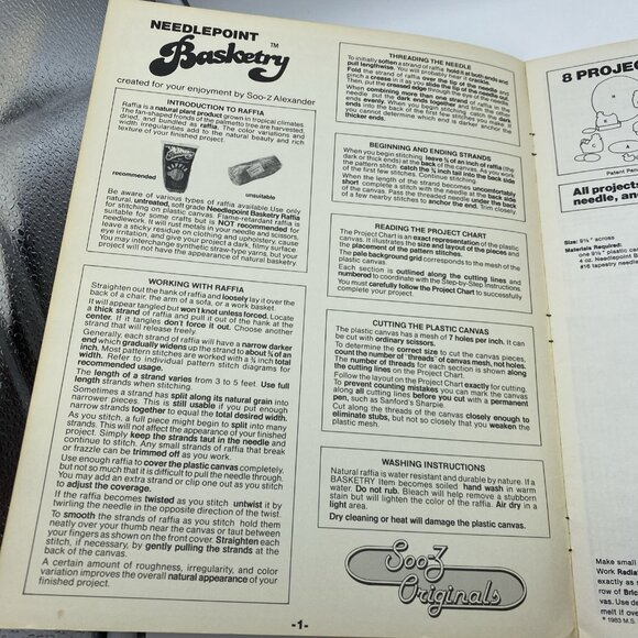 Needlepoint Basketry B312 Country Kitchen Chickens 8 Projects Plastic Canvas - Picture 4 of 10